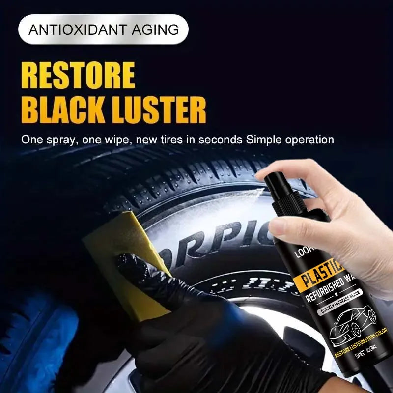 Car Tire Restorer Spray - Blackening & Shine Agent for Rubber Trim