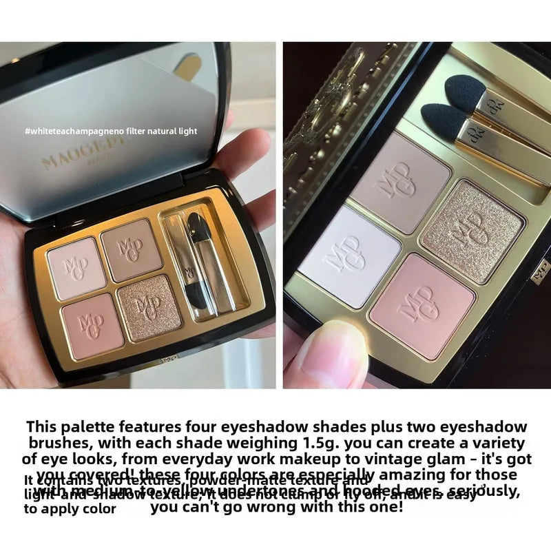 Vegan Eyeshadow Palette Matte & Shimmer Earth Tones Waterproof Long-Lasting Neutral Brown Eye Makeup with Brush
