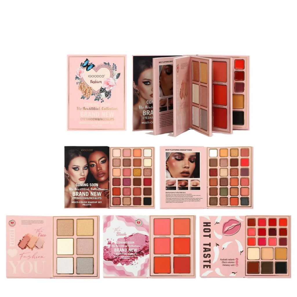 78-Color Makeup Palette Set with 5-Layer Book Design - Matte Shimmer Blush Contour Highlighter