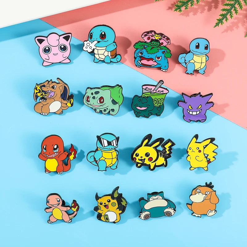 Kawaii Pokémon Lapel Pins Set - Enamel Badge Pins for Backpacks & Accessories