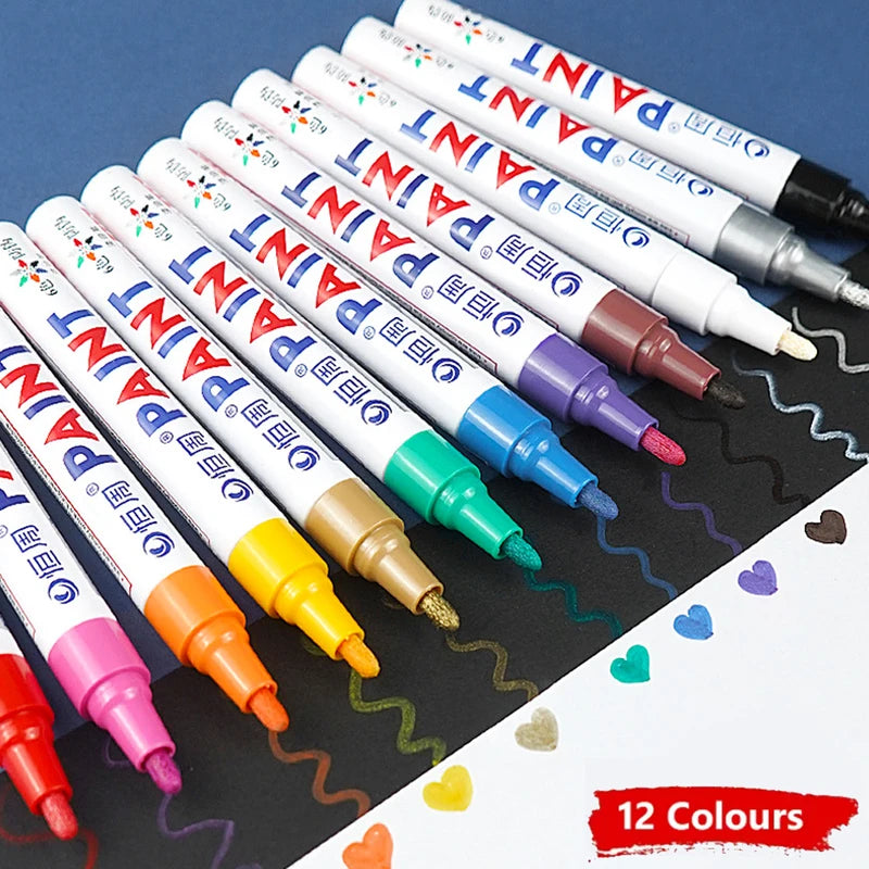 Colorful Waterproof Paint Markers Set for Arts Crafts and DIY Projects - 1/3/6/12Pcs