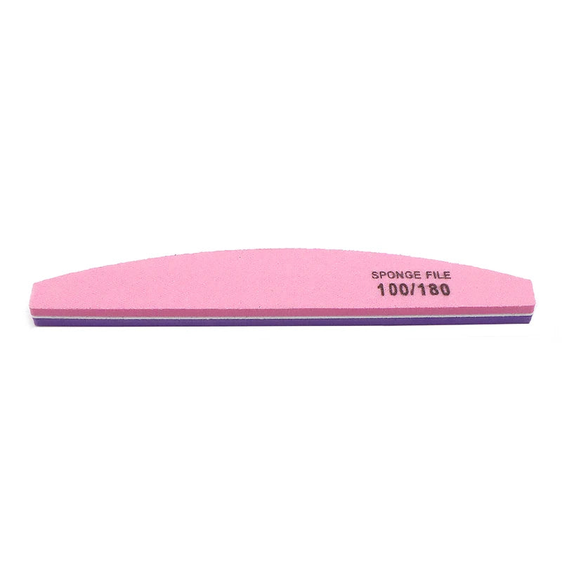 Pink & Purple Double-Sided Nail Buffer Files 100/180 Grit - 2 Pack