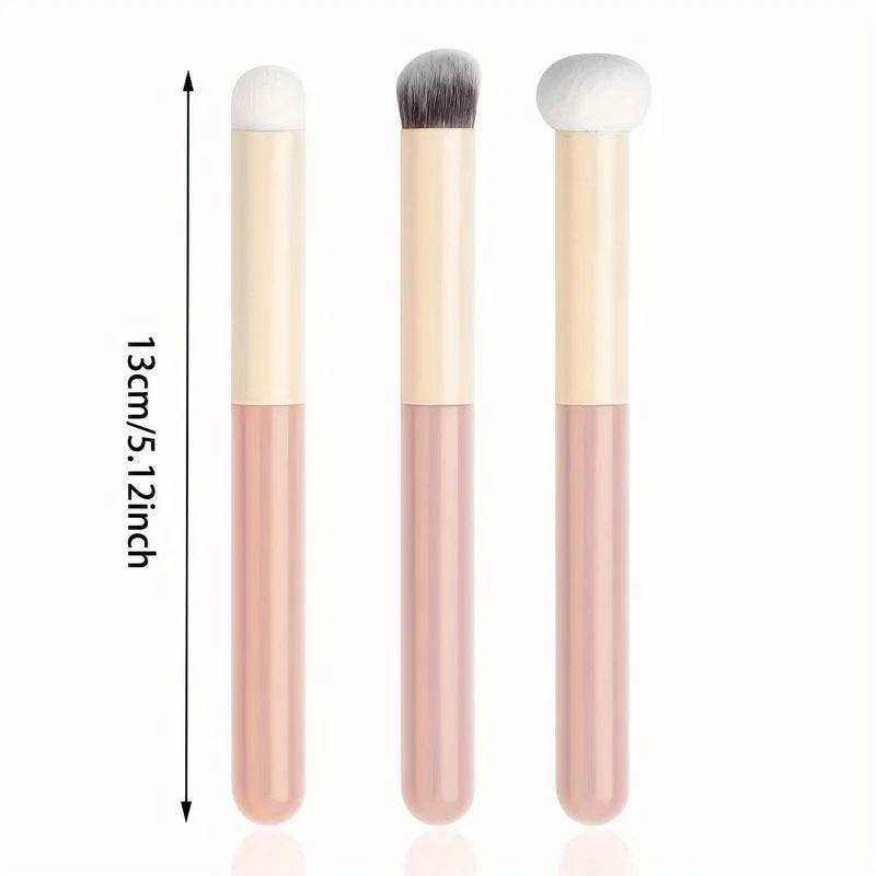 3Pcs Soft Mushroom Makeup Brush Set with Concealer Lipstick and Powder Sponges