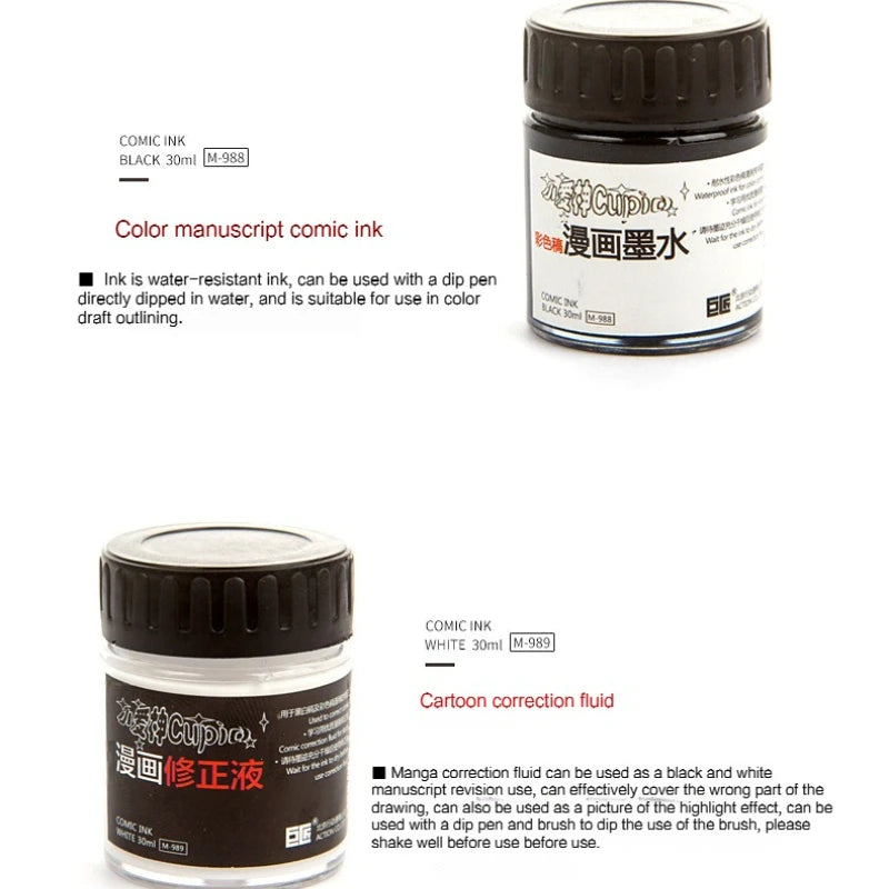 Waterproof Correction Fluid for Comic and Manga Drawing - 30ml Art Ink