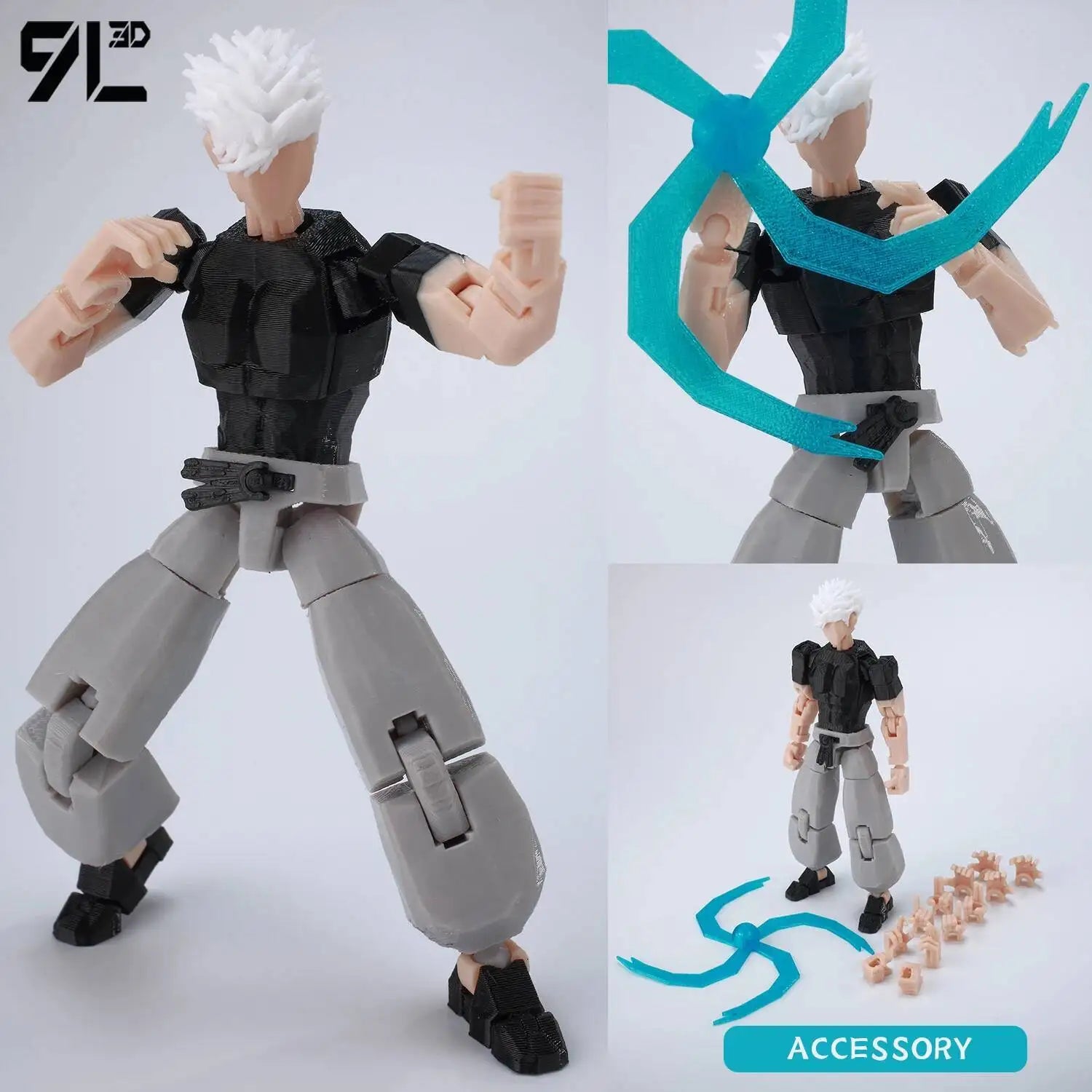 Articulated Anime Action Figure Toy Set with Interchangeable Parts - 14cm Collectible Display Model