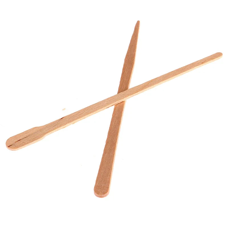 100PCS Wooden Body Hair Removal & Waxing Spatulas - Disposable Tongue Depressors