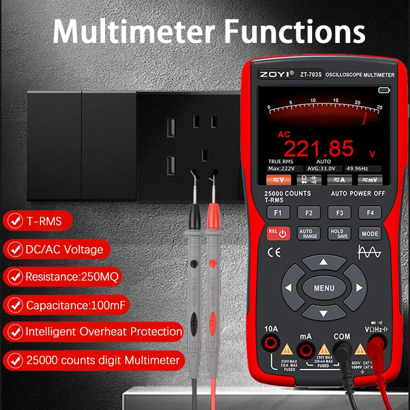 Dual-Channel Oscilloscope Multimeter Signal Generator - High Precision Multi-Instrument