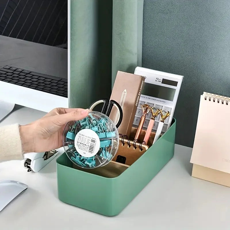 Multi-Function Desktop Storage Box with Bamboo and Wood, Remote Control & Cosmetic Organizer