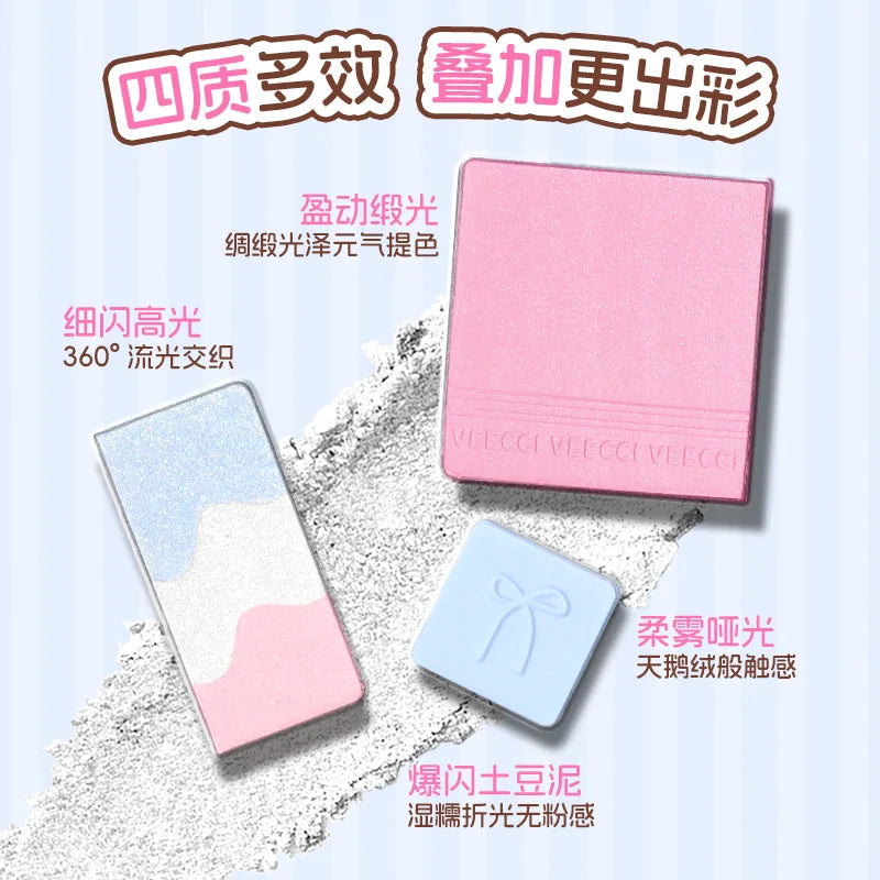 Highlighter Eyeshadow Palette 11-Color Waterproof Glitter & Matte Makeup