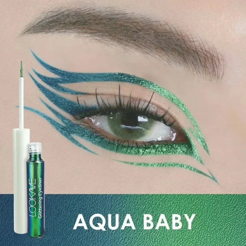Multicolor Liquid Eyeliner with Glitter & Pearlescent Finish - Long Lasting, 2.5g