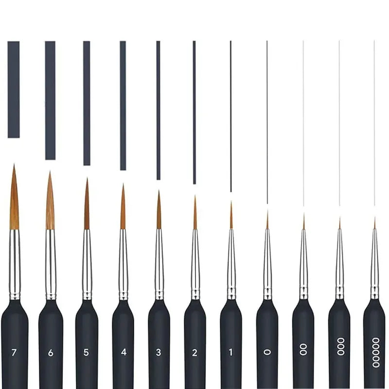 Miniature Paint Brush Set for Acrylic Watercolor Oil Painting - 11/22 Pcs