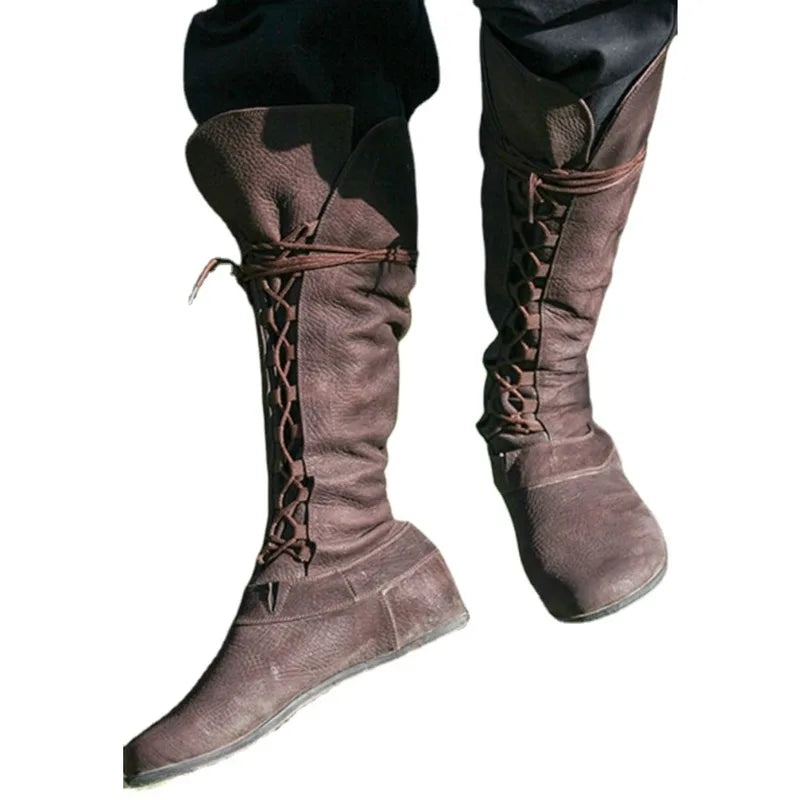 Medieval Gothic Cosplay Leather Boots for Women & Men - Party & Carnival Shoes