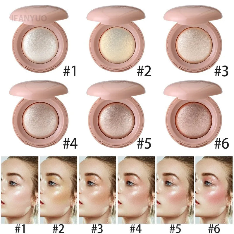3D Face Highlighter Powder - Silky Baked Glow & Contour Makeup Palette