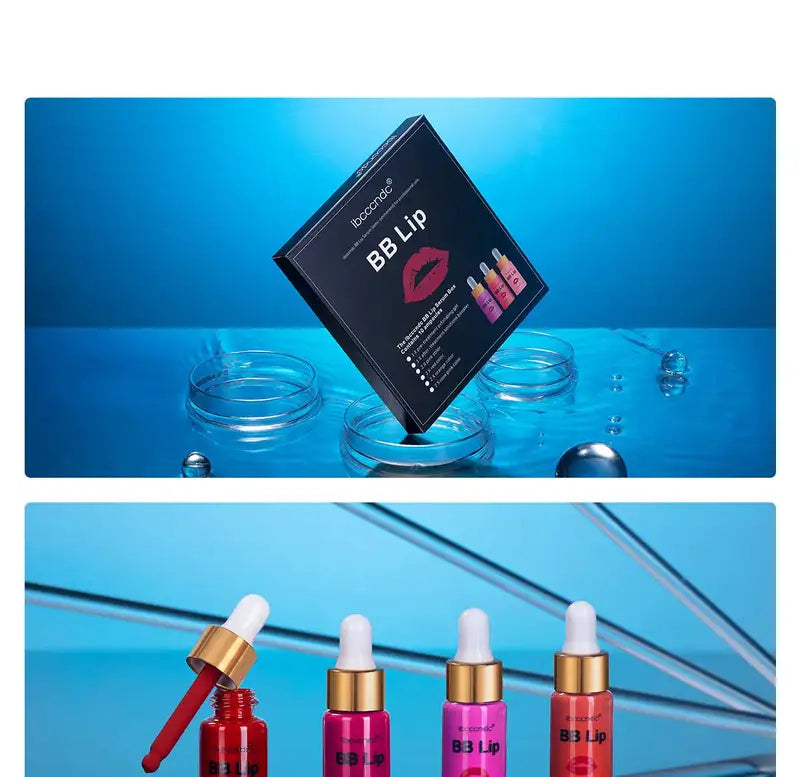 Lip Gloss Set with Tinted Pigments - Semi-Permanent Moisturizing Lip Care Kit
