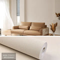 Nordic Linen Grey Wall Paper - Non-Woven Solid Color Wallpaper for Living Room & Bedroom