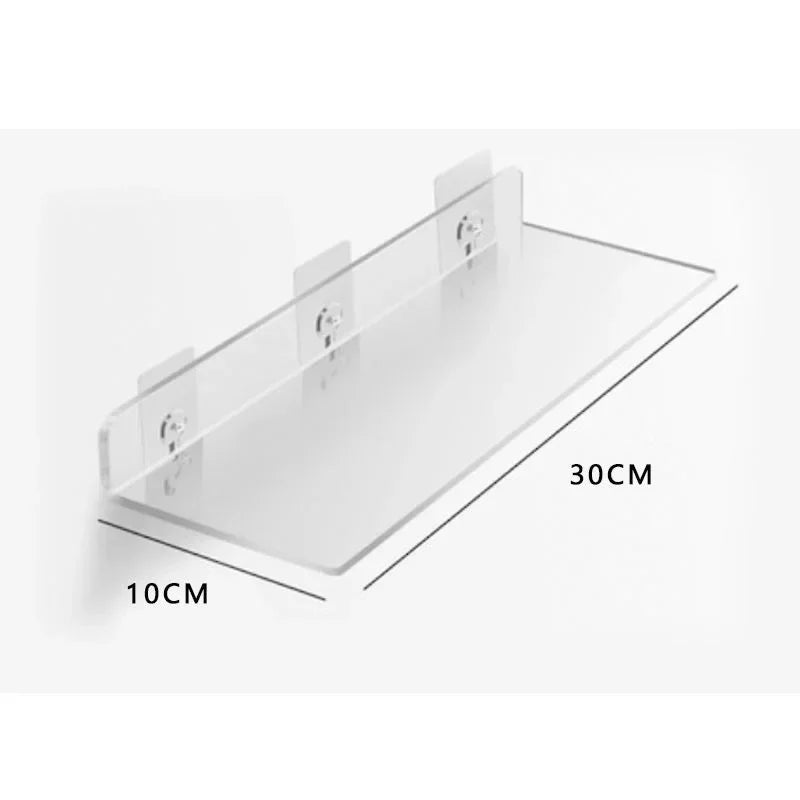 Acrylic Wall Shelf Panel - Perforated Bathroom Kitchen Storage Rack - Thickened & Strong Stickers