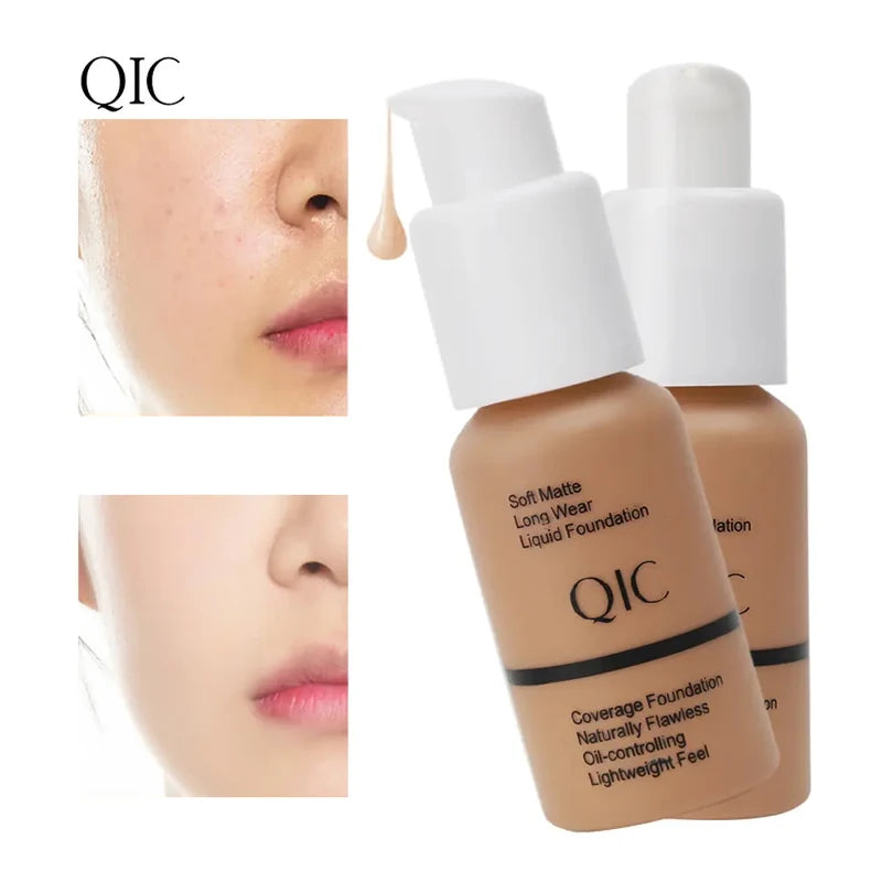 Liquid Foundation Concealer Face Makeup - Flawless Matte Oil-Control Waterproof 30ml