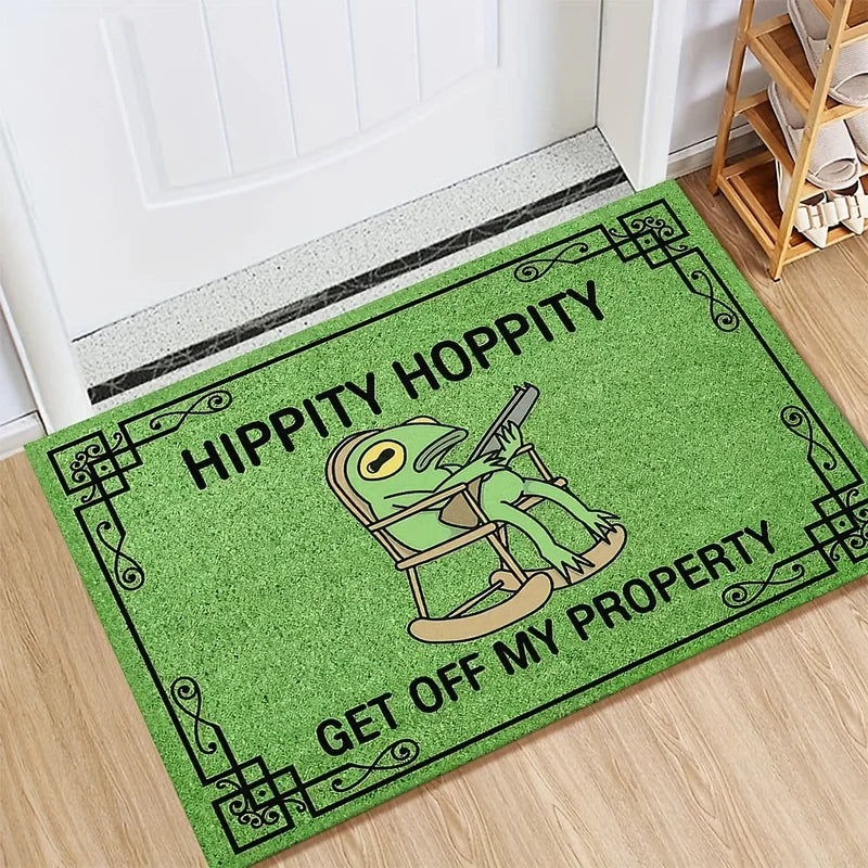Leisure Frog Doormat Outdoor Welcome Rug - Lightweight Green Carpet for Home