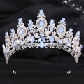 Elegant Water Drop Flower Crystal Opal Tiara for Women Wedding & Party Hair Accessories