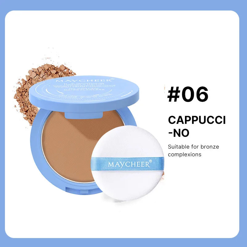 Oil Control Matte Face Powder with Mirror - Long Lasting Setting Makeup