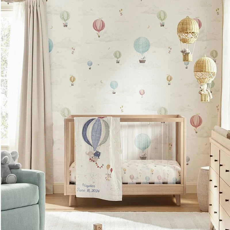 Handmade Rattan Hot Air Balloon Wall Hanging Kids Room Decor Photography Prop