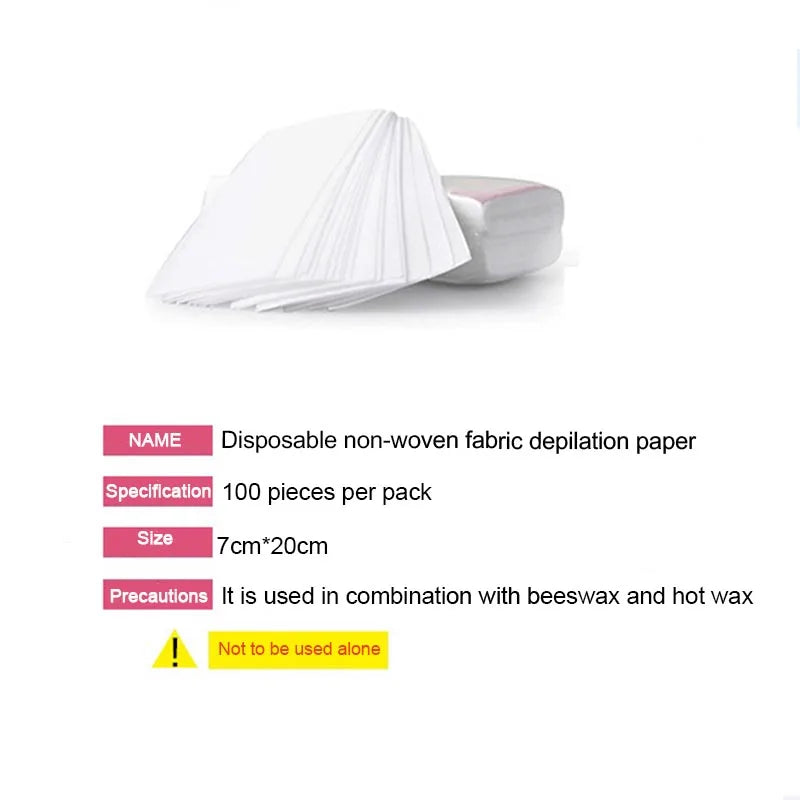 Waxing Paper Strips for Hair Removal - 200 or 100 Pieces, Depilatory Tape