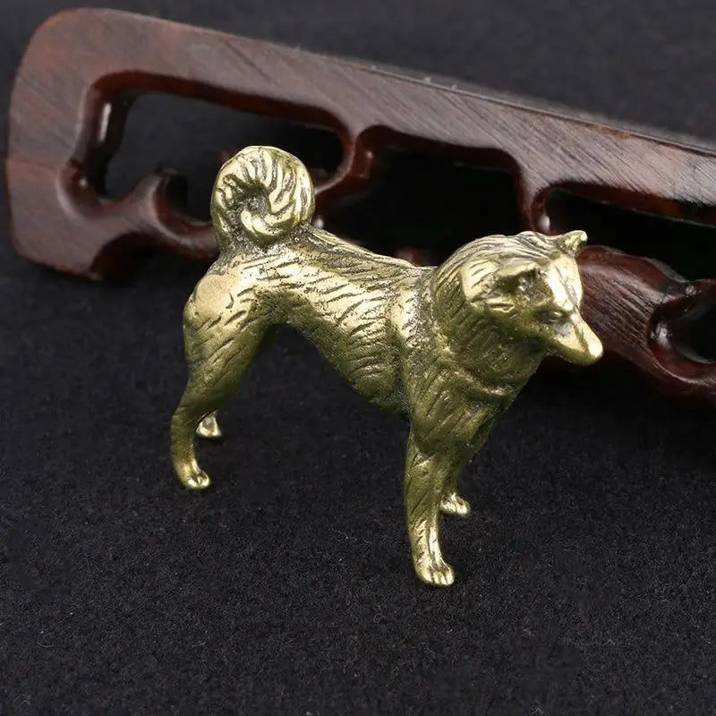 Miniature Dog Figurine - Retro Brass Animal Desk Decor Gift