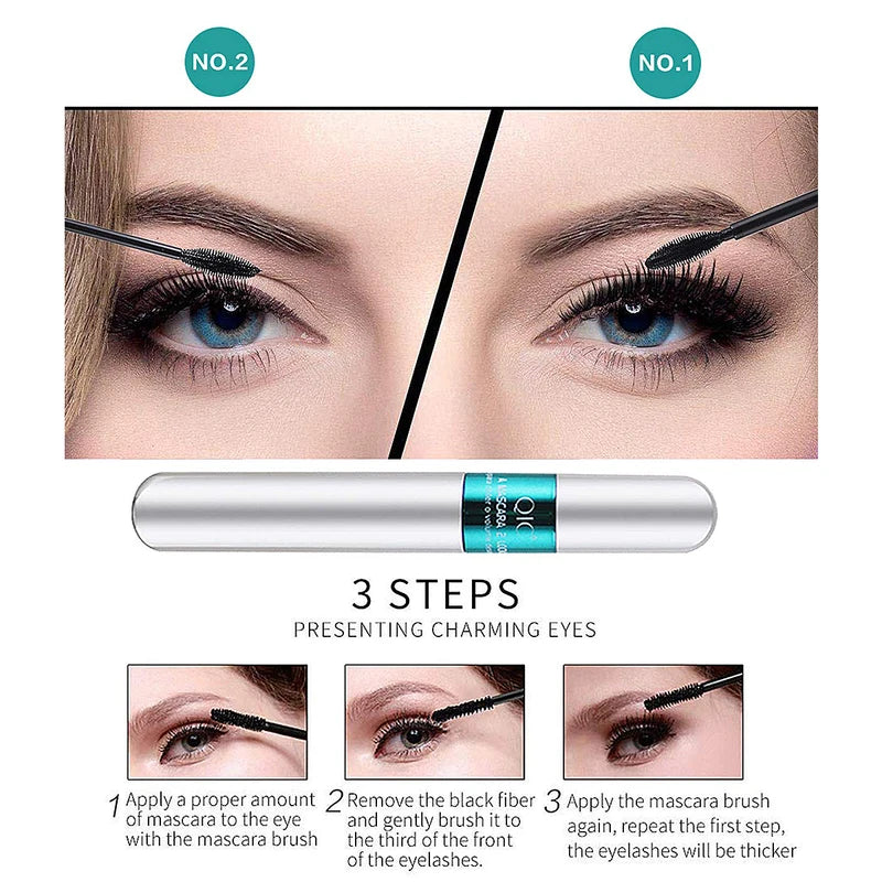 Waterproof Lengthening Mascara with Silk Fiber for Thick Dark Eyelashes