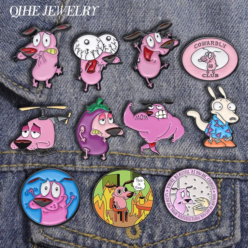 Cute Pink Dog Brooch Enamel Pins for Kids & Friends - Fashion Jewelry Gift