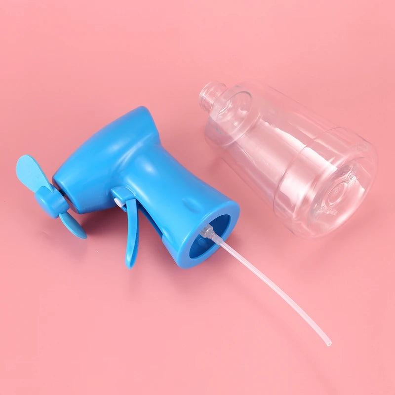 Portable Handheld Misting Fan with Water Spray Bottle - Cool & Rechargeable