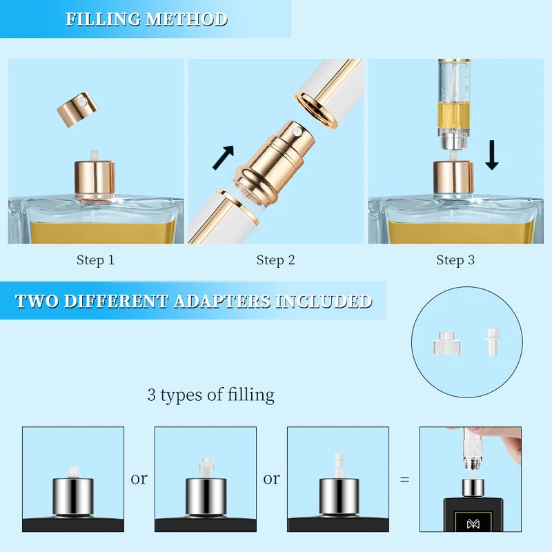 5ml Refillable Perfume Bottle with Spray Pump Portable Travel Cosmetic Container