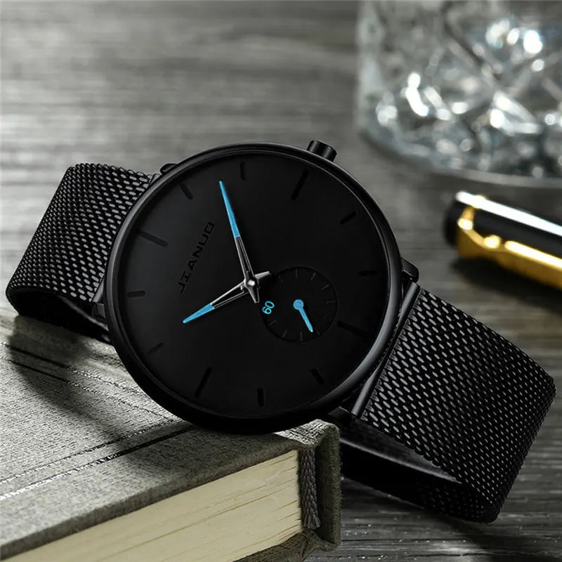 Personalized Men's Mesh Watch - Casual Quartz Watch for Men