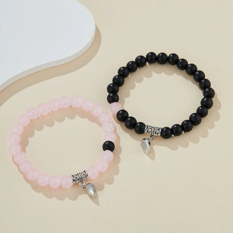 Love Heart Magnetic Bracelet Set for Men and Women - Couples Personalized Party Accessories