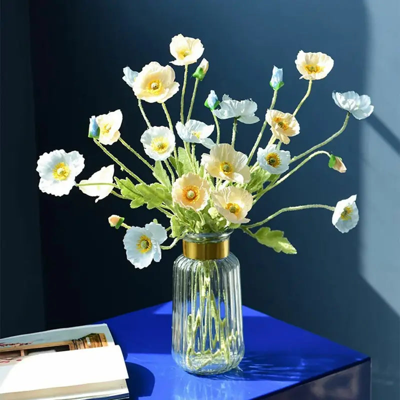 Artificial Poppy Flower Bouquet for Home Garden Party Wedding Decor - 56cm