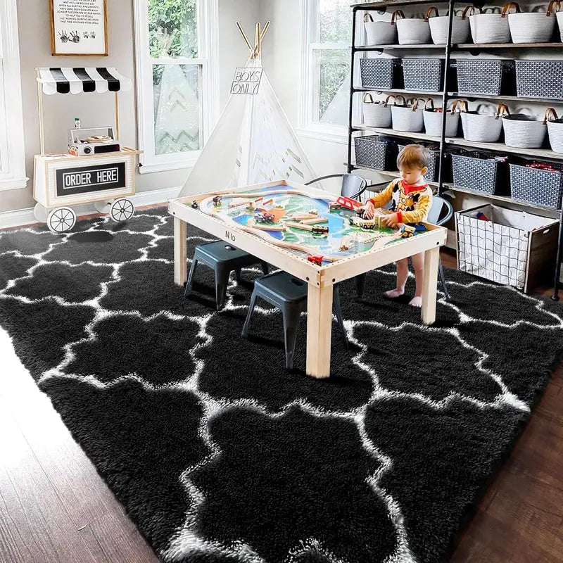 Modern Nordic Tie-Dye Silk Wool Rug for Living Room & Bedroom - Soft Floor Mat