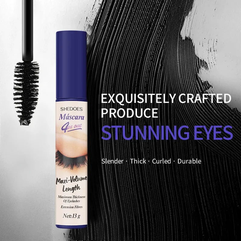 Waterproof Lengthening Mascara for Long Lasting Silky Lashes - Black, 5D Eye Makeup
