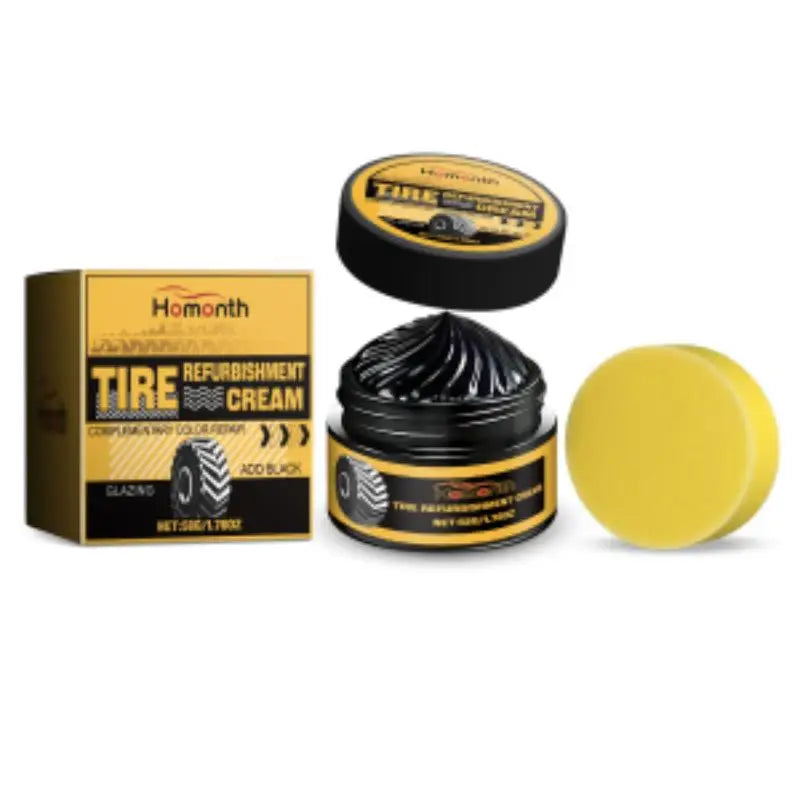 Car Tire Shine Wax Paste Protects Rubber & Maintains Deep Black Finish