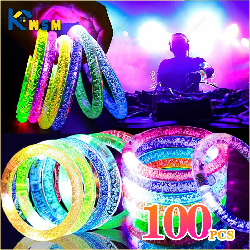 Halloween LED Acrylic Glow Bracelets Party Favors for Night Events - Multiple Sizes