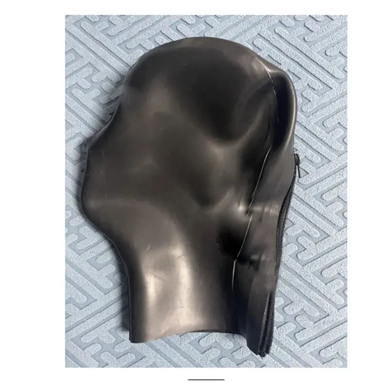 Full Latex Fetish Hood with Eyes, Mouth, Back Zip - Multiple Thickness & Colors