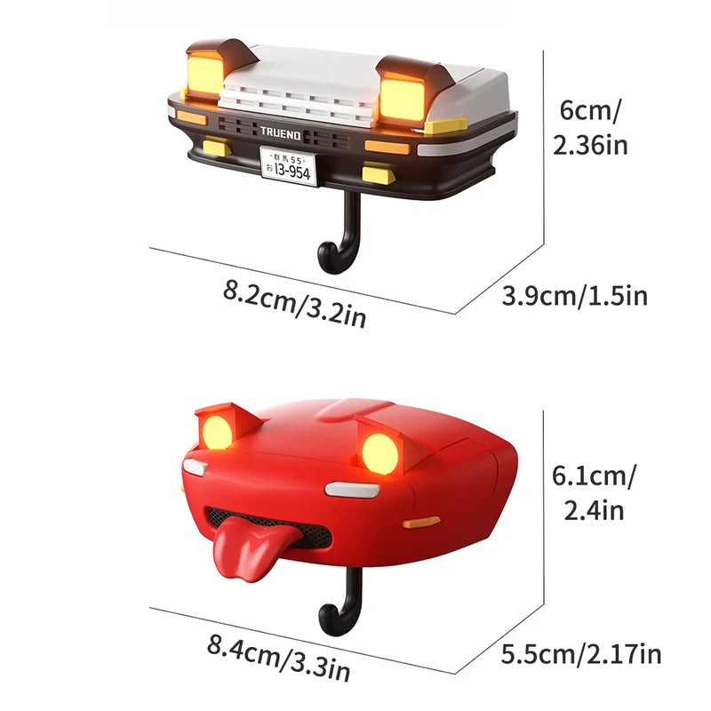 AE86 Car Headlight Key Hook - Light-Up Vehicle Memorabilia Storage Rack