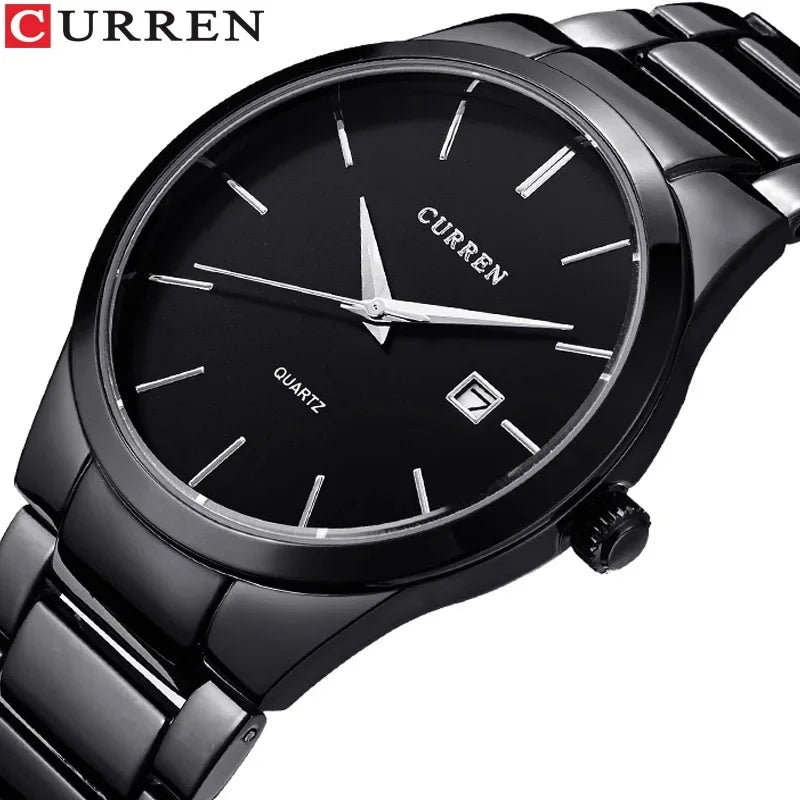 Men's Waterproof Quartz Watch with Steel Strap - Business & Casual