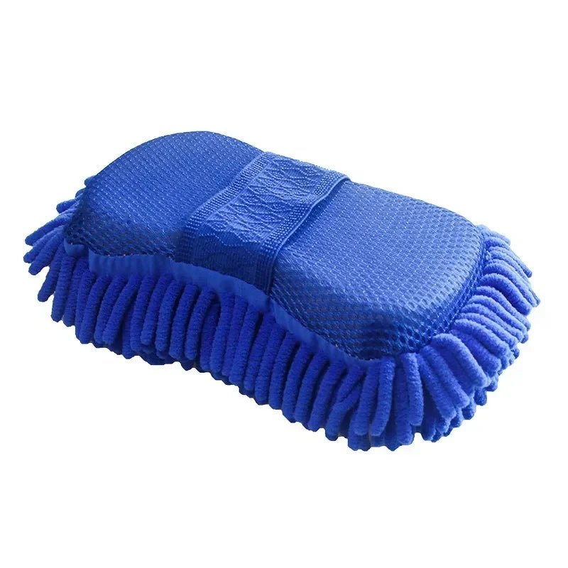 Microfiber Car Wash Sponge & Cleaning Brush Kit - Chenille Auto Detailing Gloves
