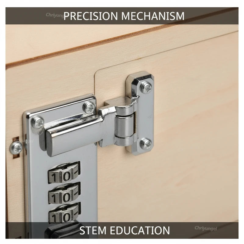 DIY Wooden Mechanical Password Box Kit with Combination Lock - Educational Money Bank for Kids