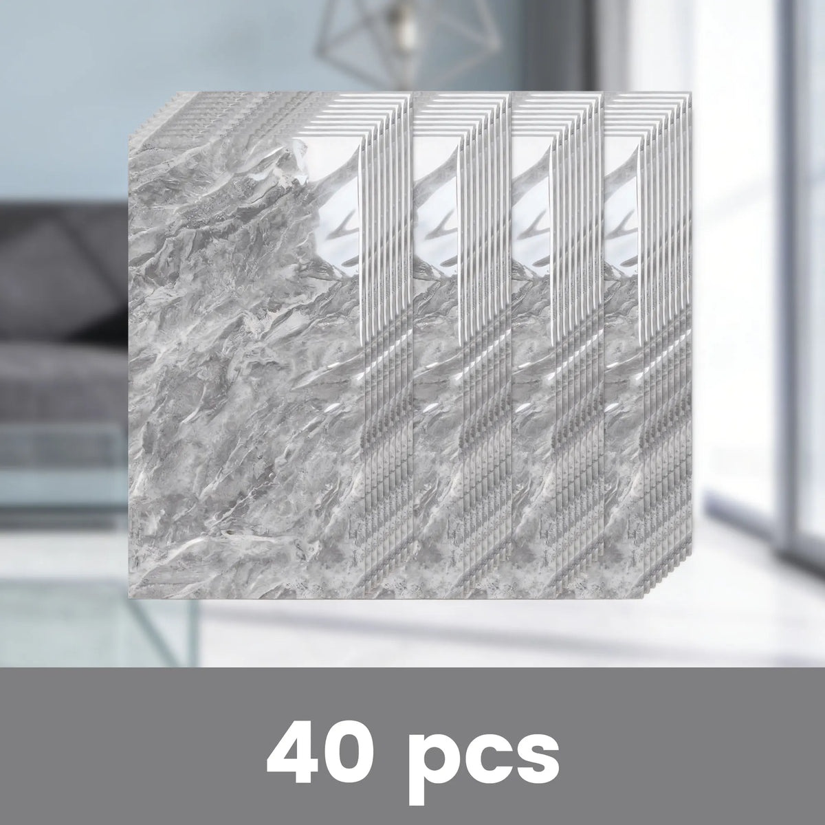 Lightweight Marble Look Tile Set for Kitchen & Bathroom Backsplash - 10-50 pcs