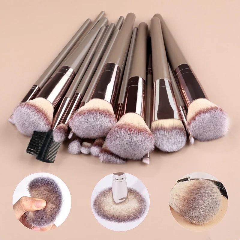 Soft Fluffy Makeup Brush Set - 3-20pcs Cosmetic Tools for Foundation Eyeshadow Blending