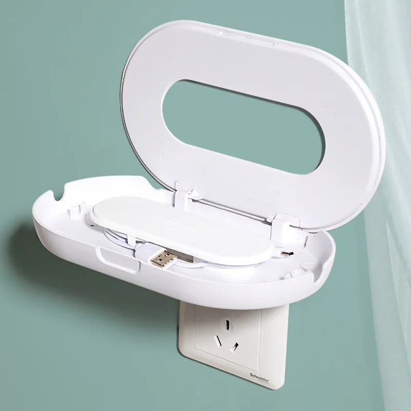 Punch-Free Wall Socket Storage Rack Cable Organizer for Home & Office