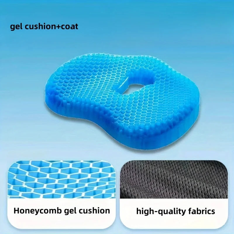 Gel U-Shaped Seat Cushion for Long Sitting, Ergonomic Soft Gel Pad for Office & Home