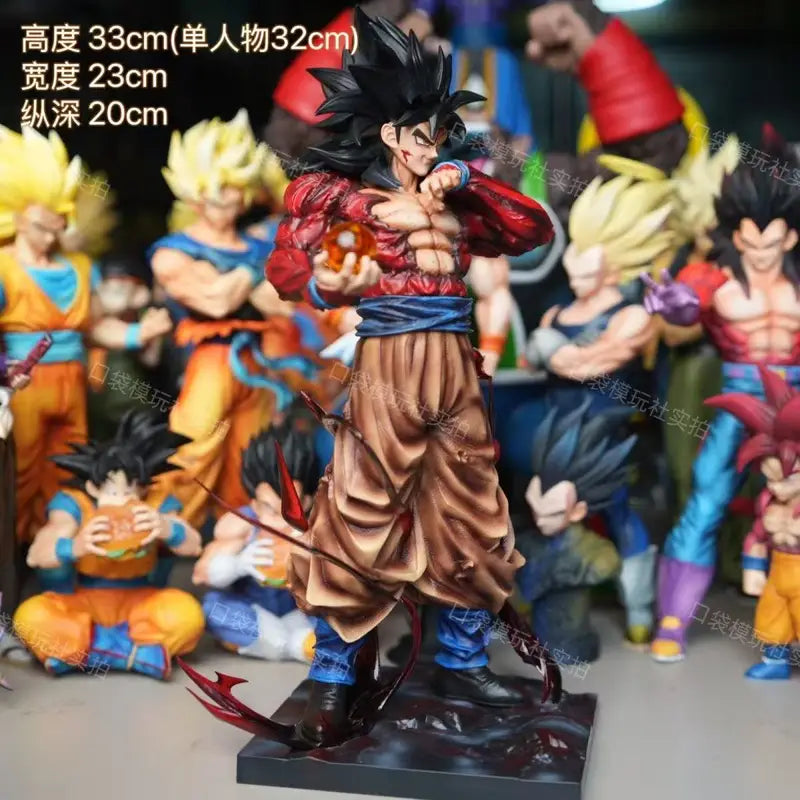 Dragon Ball Z SSJ4 Goku Action Figure PVC Collectible Toy with Replaceable Hands