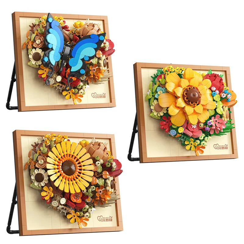 DIY 3D Picture Frame Building Blocks Flowers for Home Decor & Gifts