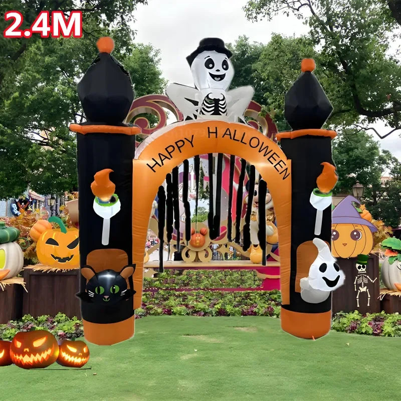 Halloween Inflatable Arch with LED Lights - Outdoor Indoor Garden Party Decor